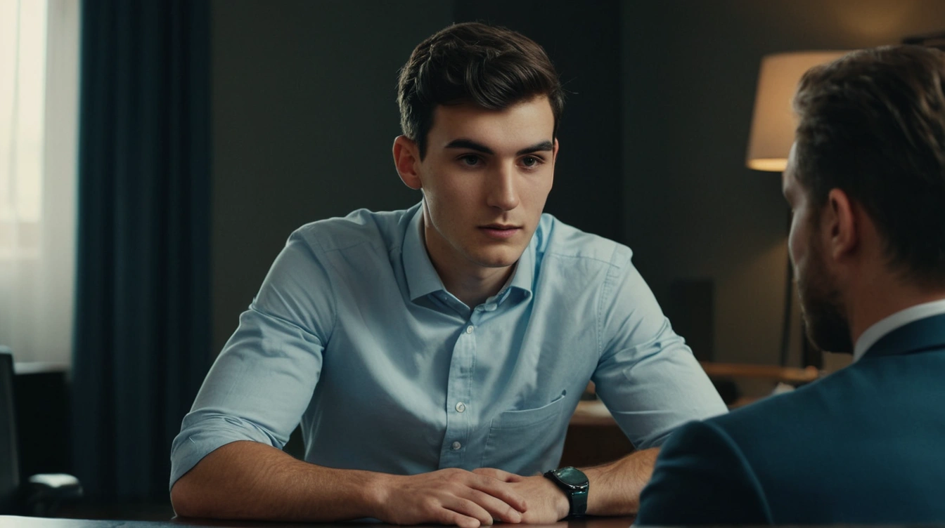 A young man during a job interview