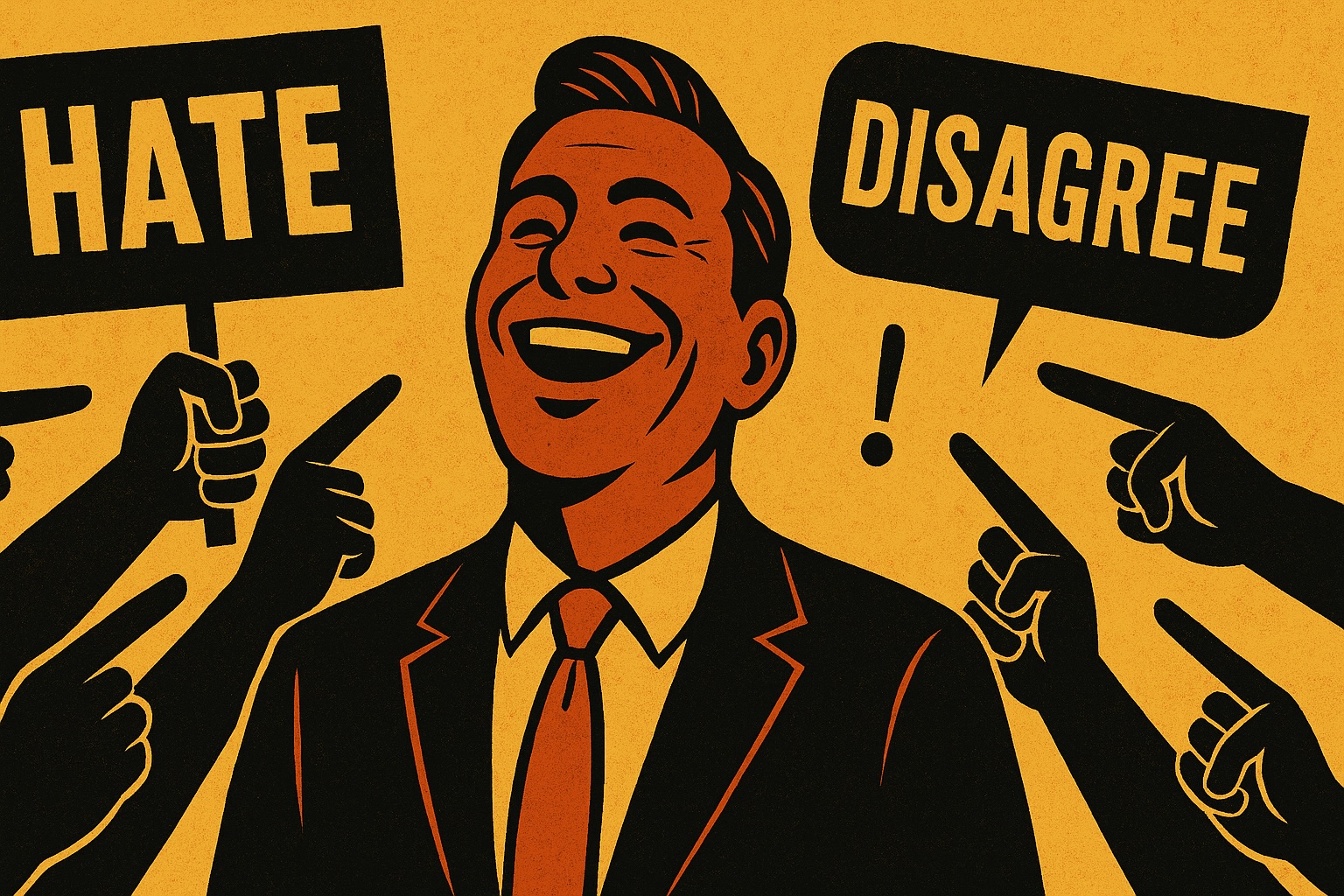 A public figure or celebrity thriving on the hate and disagreement he receives online from people. Attention, not approval.